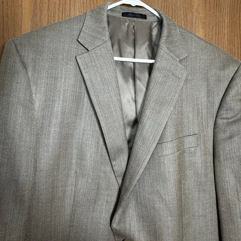 Lauren Ralph Lauren Silk Wool Sports Jacket‎ Men's 48L Single Breasted Gray